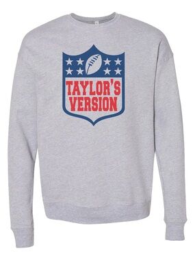 lock the label Taylor's Version NFL Grey Crewneck Sweatshirt